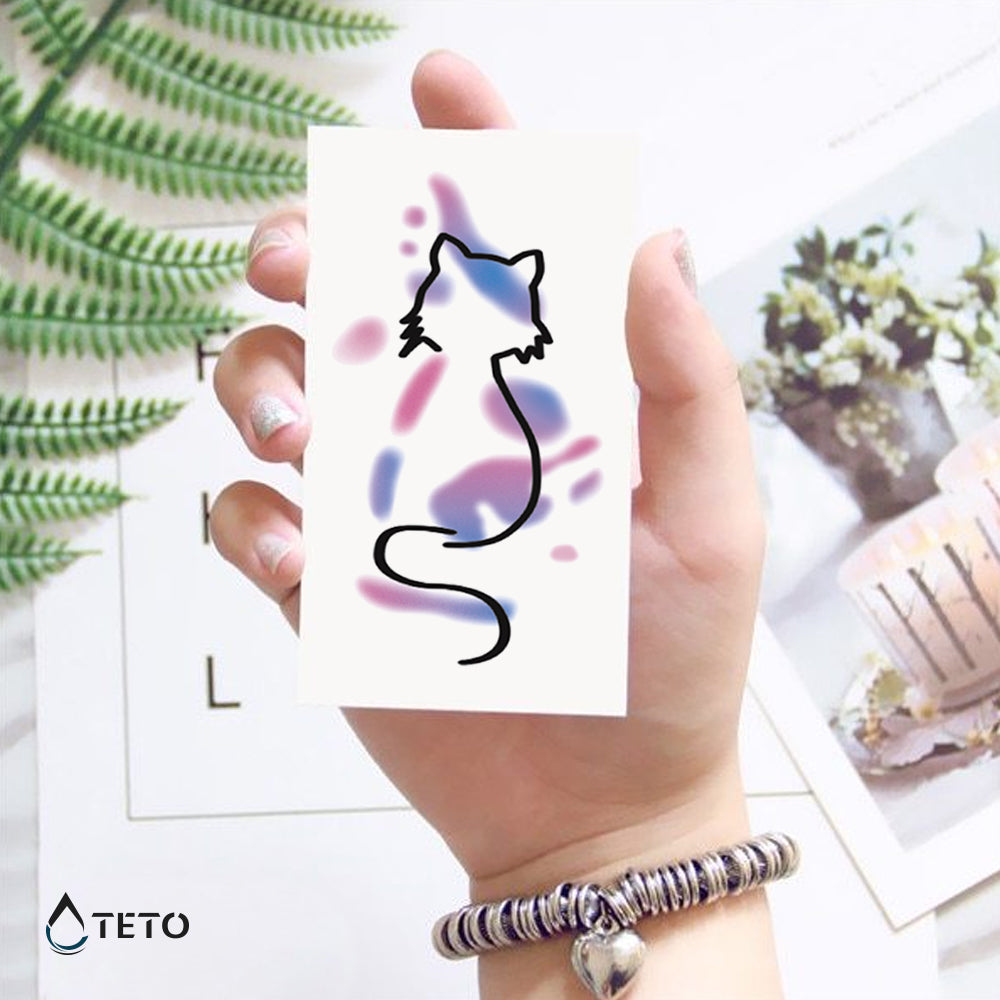 Mačja silhueta - TETO Začasne Tetovaže
