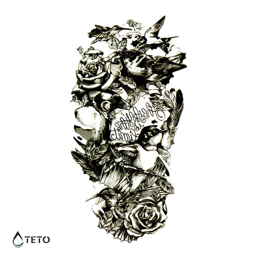 Ptice in vrtnice - TETO Začasne Tetovaže