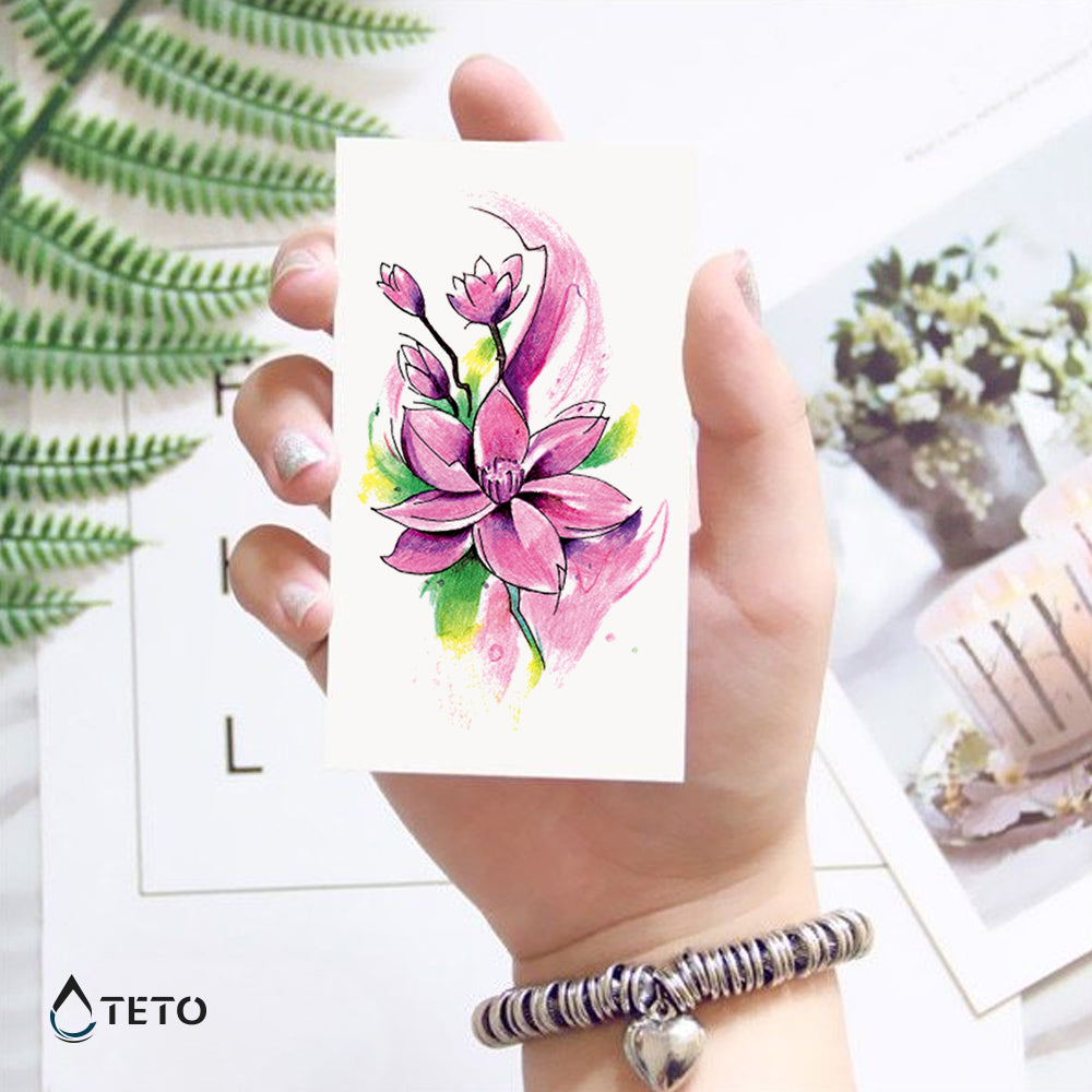 Rožnata roža - TETO Začasne Tetovaže