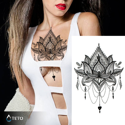 Lotusov cvet v mandali - TETO Začasne Tetovaže