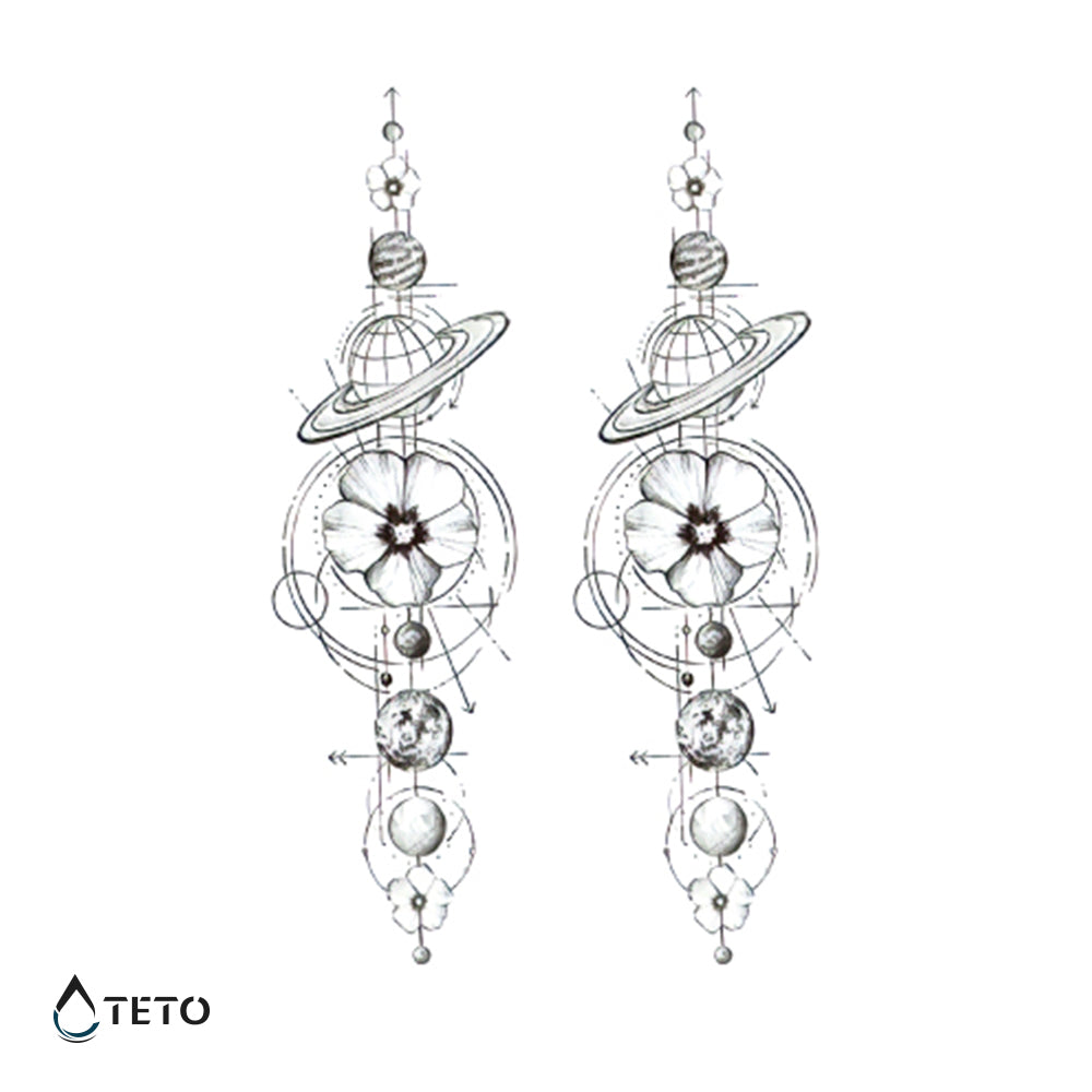 Vrstica planetov - Set - TETO Začasne Tetovaže