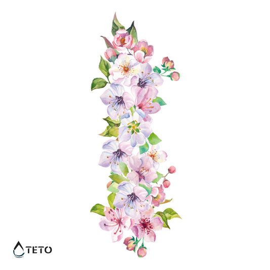 Rožnate in vijolične rože - TETO Začasne Tetovaže