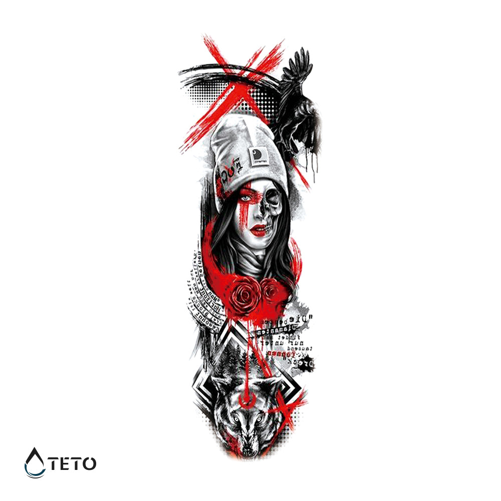 Punk dekle z volkom - TETO Začasne Tetovaže