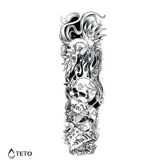 Lobanja v ognju - TETO Začasne Tetovaže