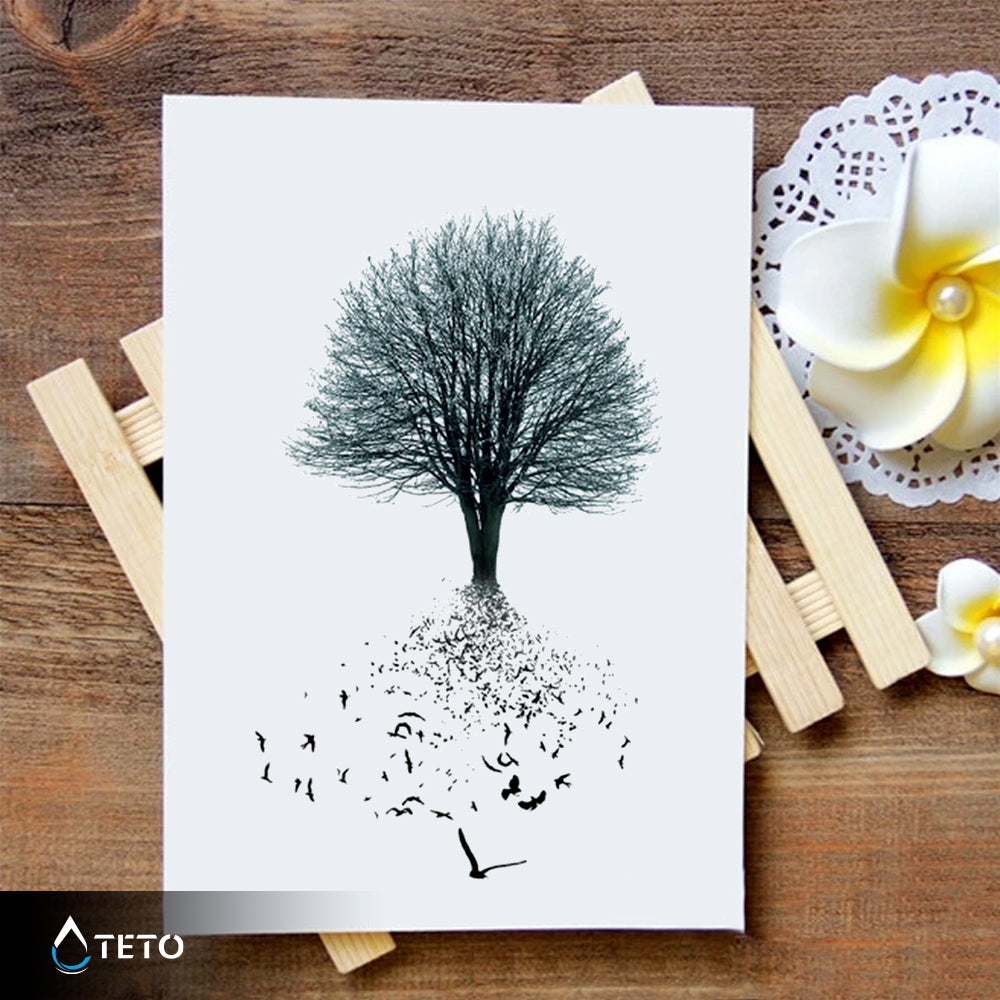 Drevo življenja s pticami - TETO Začasne Tetovaže