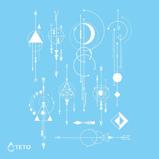 Geometrijske puščice - Bele - TETO Začasne Tetovaže