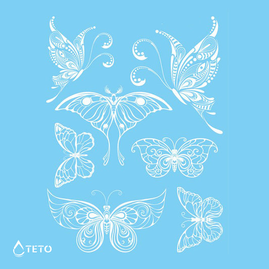 Beli metulji - Set - TETO Začasne Tetovaže