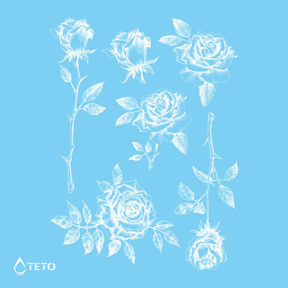 Bele vrtnice - Set - TETO Začasne Tetovaže