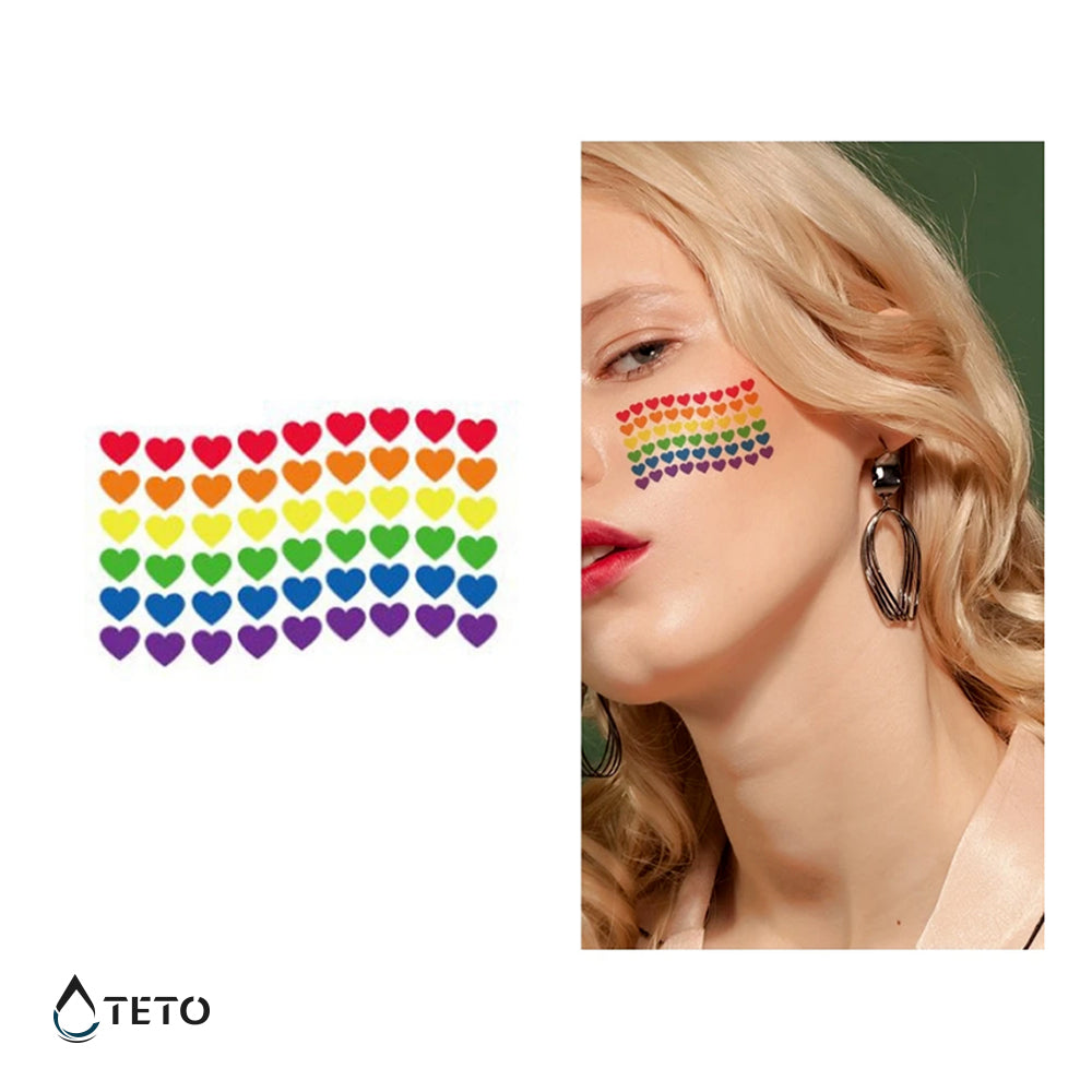 Mavrična zastava srca - TETO Začasne Tetovaže