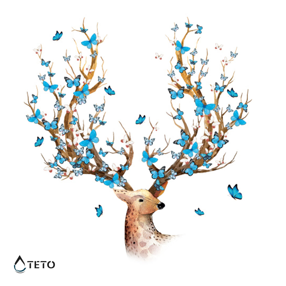 Jelen z metulji – Bleščeča - TETO Začasne Tetovaže