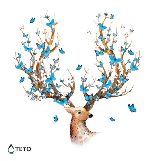 Jelen z metulji – Bleščeča - TETO Začasne Tetovaže