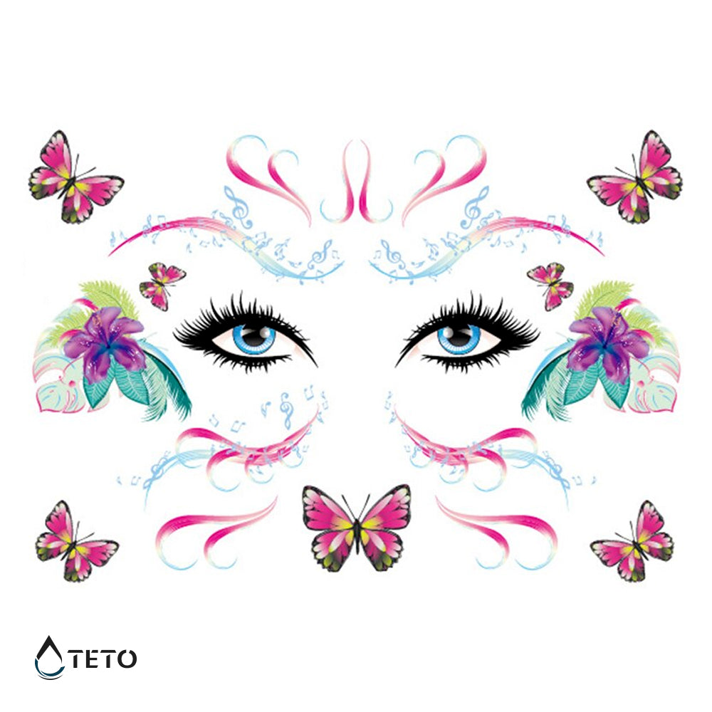 Face butterflies – Bleščeča - Set – Tip B - TETO Začasne Tetovaže