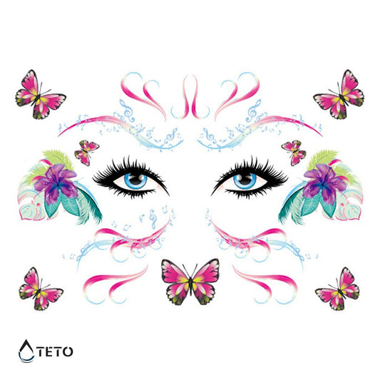 Face butterflies – Bleščeča - Set – Tip B - TETO Začasne Tetovaže