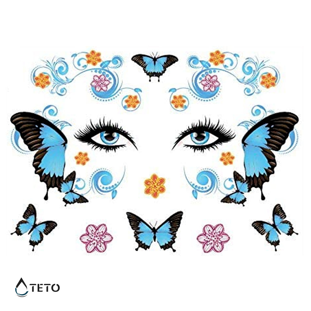 Face butterflies – Bleščeča - Set – Tip A - TETO Začasne Tetovaže