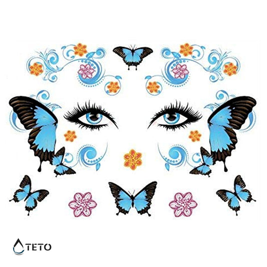 Face butterflies – Bleščeča - Set – Tip A - TETO Začasne Tetovaže