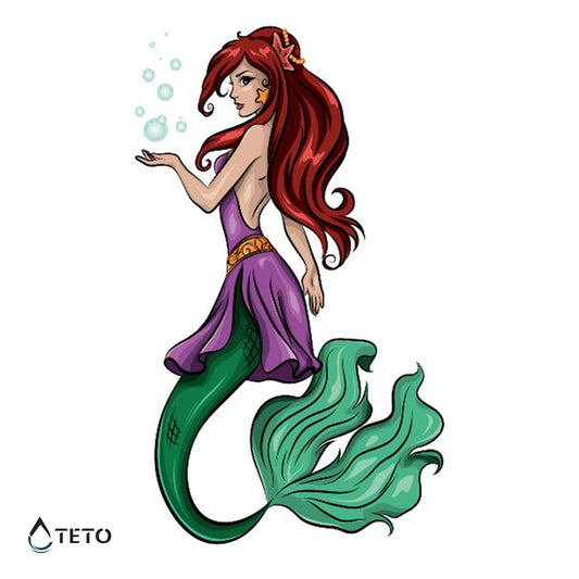 Rdečelasa morska deklica - TETO Začasne Tetovaže