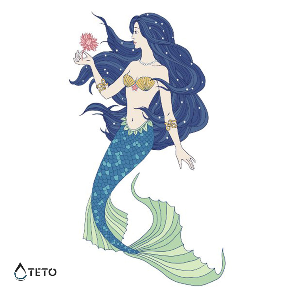 Svetleča morska deklica - TETO Začasne Tetovaže