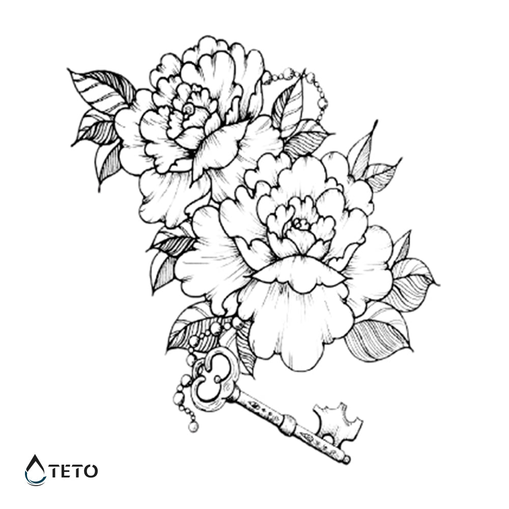 Rože s ključem – Tip A - TETO Začasne Tetovaže