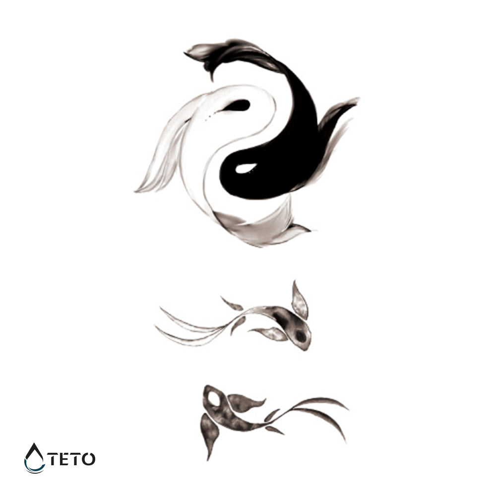 Yin yang ribe - TETO Začasne Tetovaže