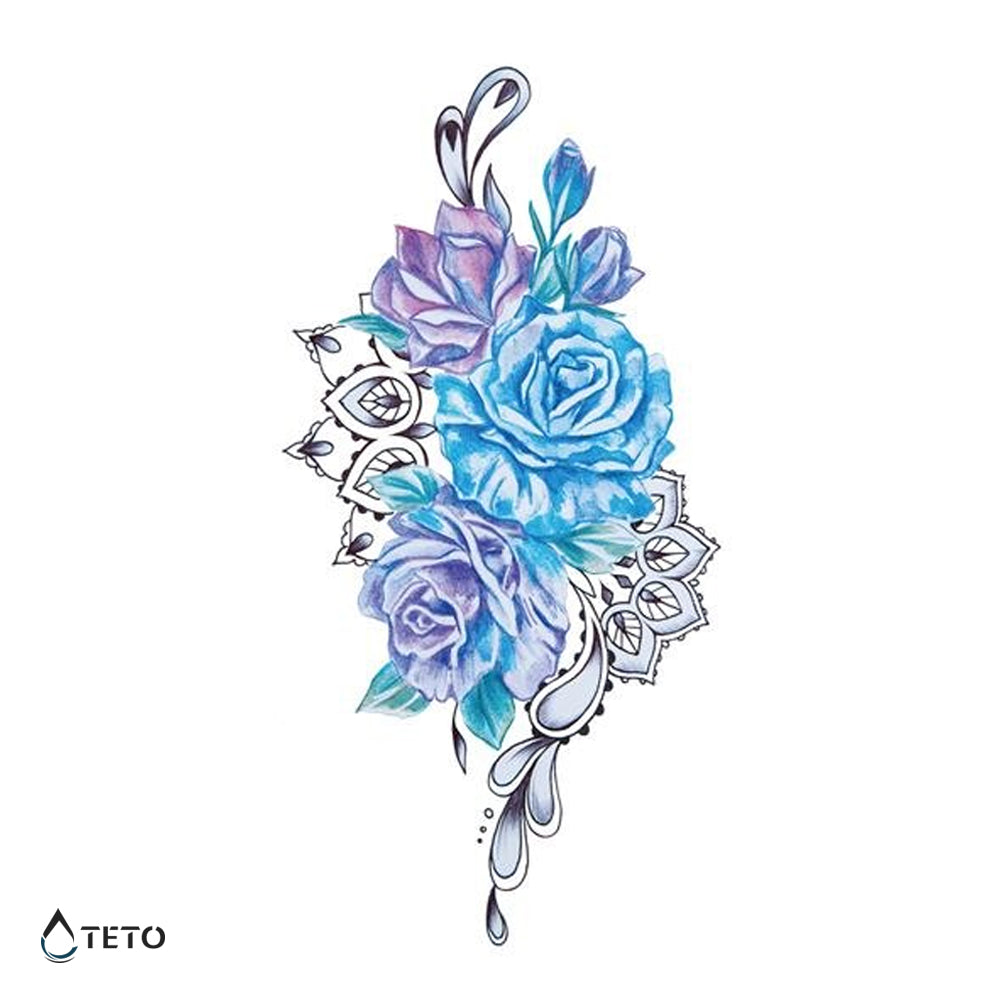 Modre vrtnice - TETO Začasne Tetovaže