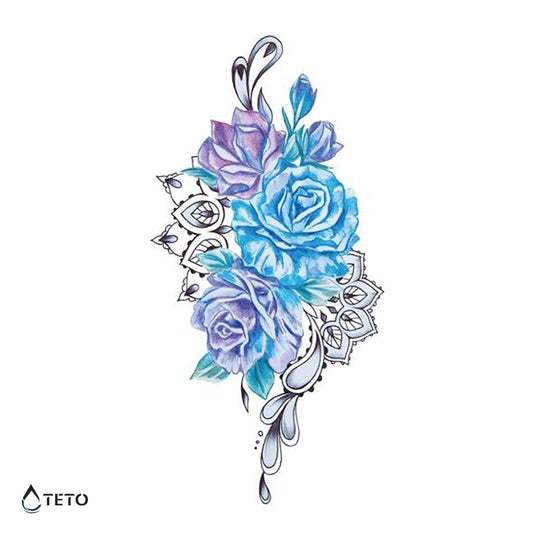 Modre vrtnice - TETO Začasne Tetovaže