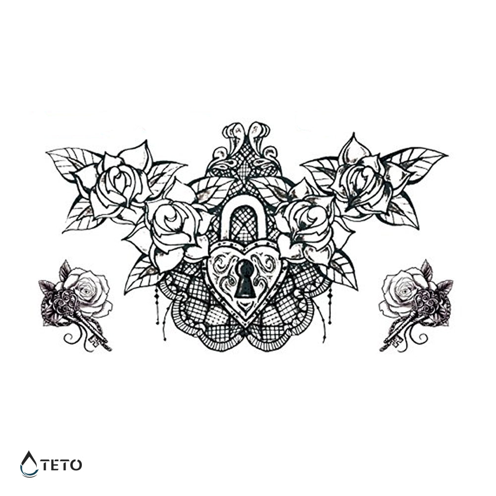 Srčna ključavnica - Set - TETO Začasne Tetovaže