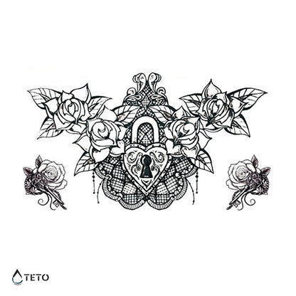Srčna ključavnica - Set - TETO Začasne Tetovaže
