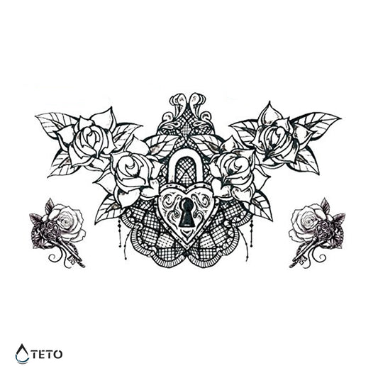 Srčna ključavnica - Set - TETO Začasne Tetovaže