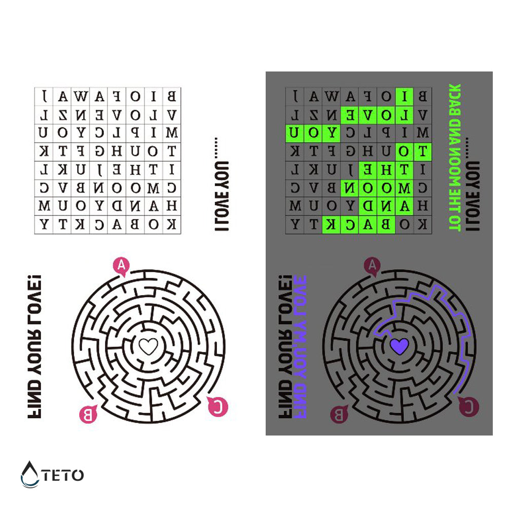 Križanka in labirint - Set - Sveti v temi - TETO Začasne Tetovaže