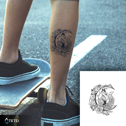 Luna in lisica – Poltrajne - TETO Začasne Tetovaže