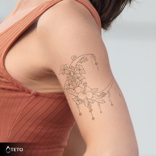 Tropska luna – Poltrajne - TETO Začasne Tetovaže