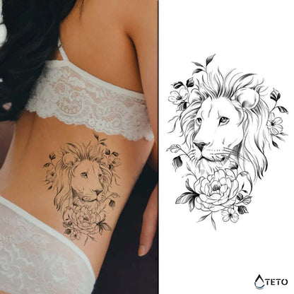 Romantični lev - TETO Začasne Tetovaže