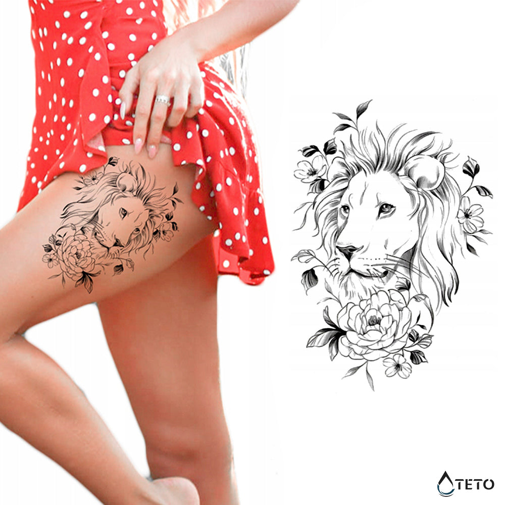 Romantični lev - TETO Začasne Tetovaže