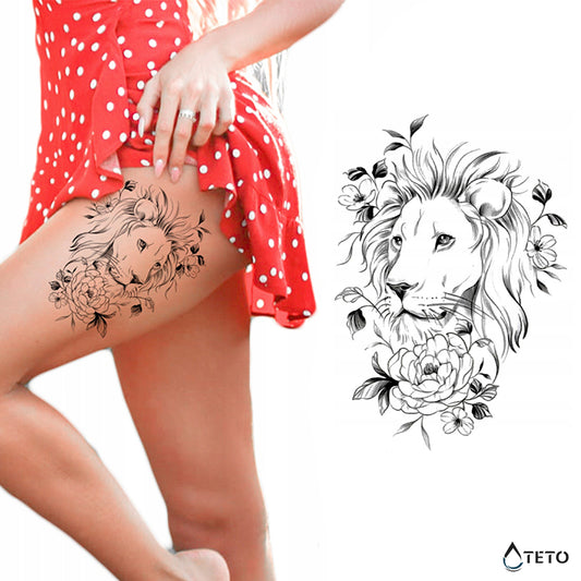 Romantični lev - TETO Začasne Tetovaže