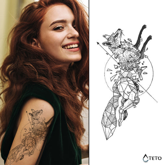 Geometrijska lisica – Poltrajne - TETO Začasne Tetovaže