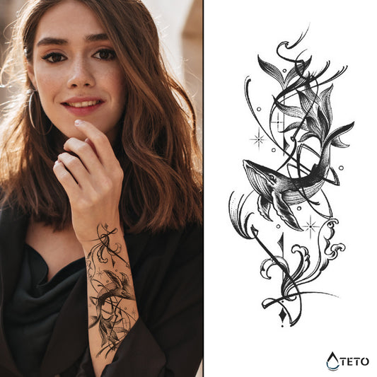 Plešoči kit – Poltrajne - TETO Začasne Tetovaže