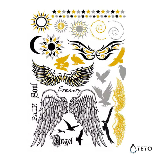 Angelska krila: bolečina, duša, večnost - TETO Začasne Tetovaže