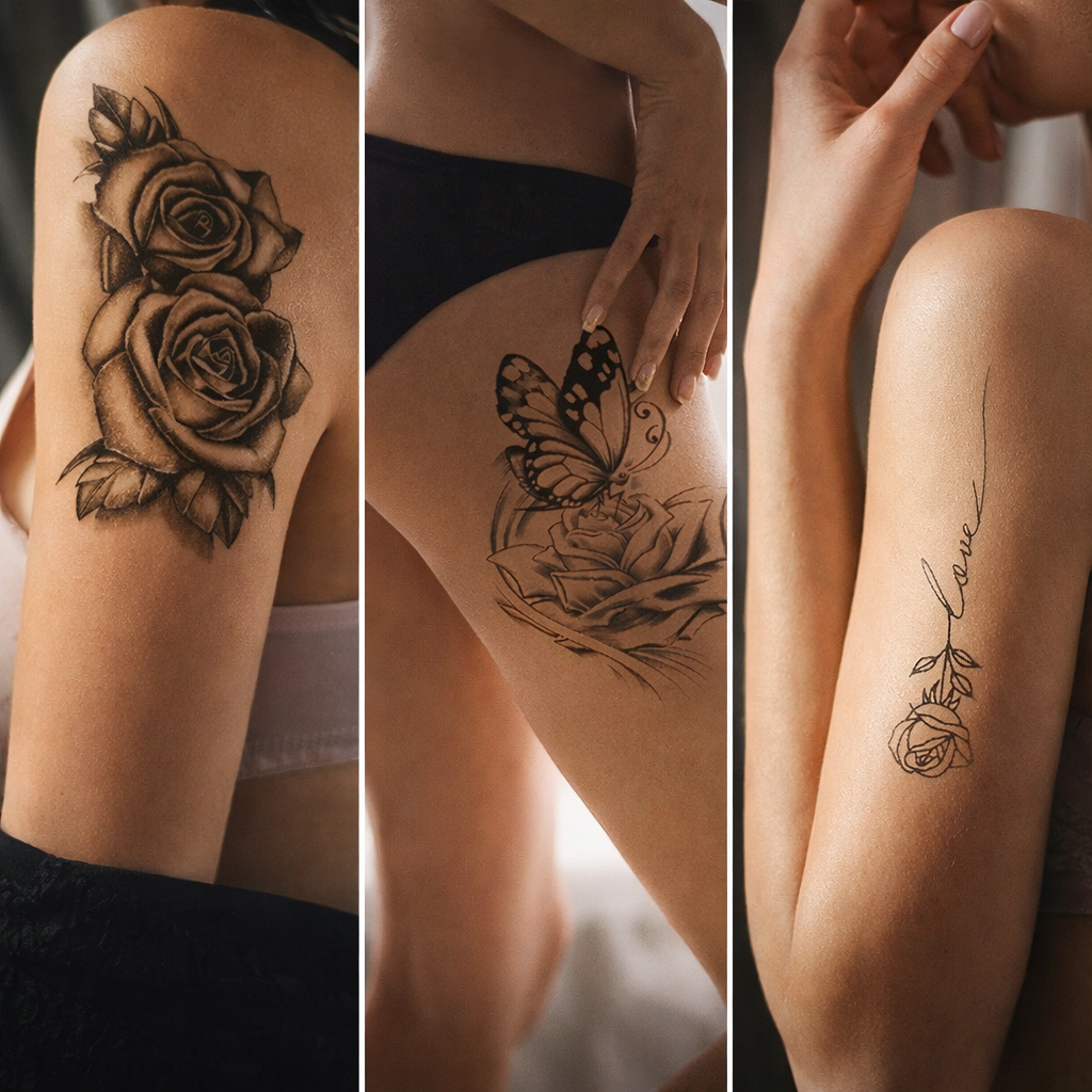 Očarljiva ženska – set 3 tetovaž